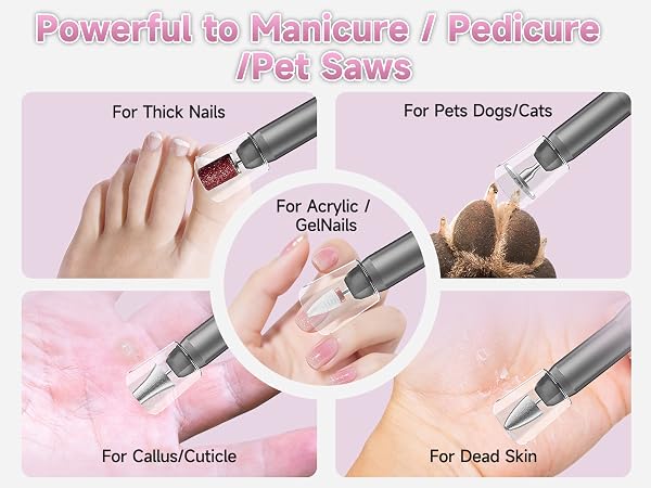 50% stronger than most cordless drills, ideal for nail art, thick nails, and pet claws.