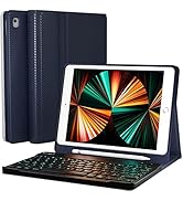 iPad Case with Keyboard 10.2'' - iPad 9th Generation Case with Keyboard (2021), Built-in Pencil H...