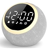 LIORQUE Alarm Clock with White Noise Machine &amp; Night Light, 25 Soothing Sound, Adjustable Volume,...