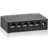 TEROW Ethernet Switch,5 Port Gigabit Unmanaged Network Switch, Portable Switch | Plug & Play | Fa...