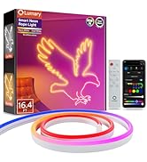 Lumary 16.4Ft Smart LED Rope Lights Indoor, Music Sync Neon Rope Light with 2200K-6500K Dimmable,...