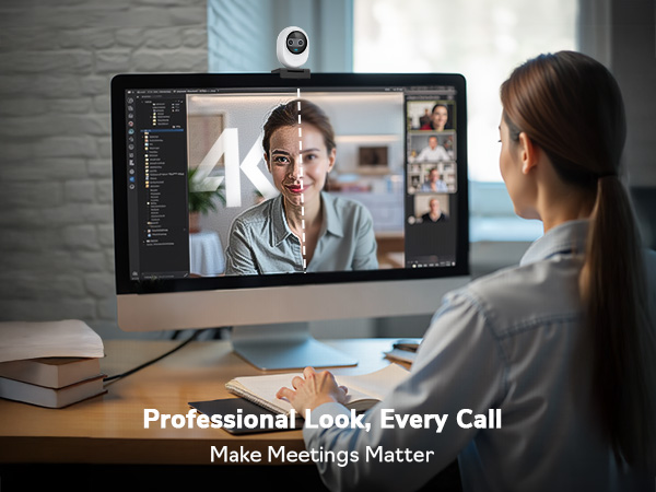 Pecise Face Lighting with the AI-Assisted camera EMEET Piko