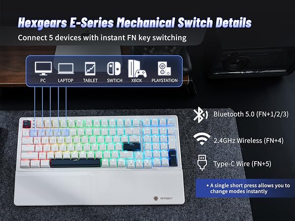 Connect 5 devices with instant FN key switching