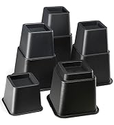 Adjustable Stackable Bed Frame Risers for Elevation &amp; Under-Bed Storage - Heavy-Duty Furniture Ri...