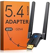 ZEXMTE Long Range USB Bluetooth Adapter for PC 5.4 USB Bluetooth Dongle with High Gain Antenna, W...