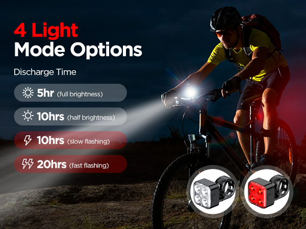 Akale Bike Lights Set, 4 Light Mode
