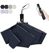 LILAC Small Umbrella Windproof Travel Umbrellas for Rain, Compact Automatic Effortless Close