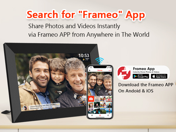 32GB FRAMEO 10.1 Inch Smart WiFi Digital Photo Frame