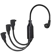 18 Inch 3 Outlet Power Splitter Extension Cord - 1.5FT 1 to 3 Splitter Outlet Right Angled Flat P...