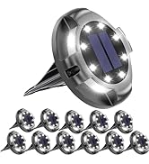 Biling Solar Outdoor Lights Walkway Lights 12 Packs, Bright Solar Ground Lights Uplight Sidelight...