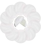 Organic Bamboo Nursing Pads (10 Pack) for Breastfeeding Moms - 4.7 inch Reusable Washable Breastf...