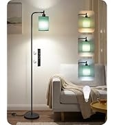 GOEBLESON Dimmable Floor Lamp for Living Room with Remote and Foot Switch, Modern Standing, Corne...