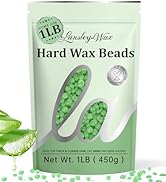LANSLEYWAX Aloe Hard Wax Beads, 1LB Wax Beans for Sensitive Skin &amp; Full-Body Hair Removal, Brazil...