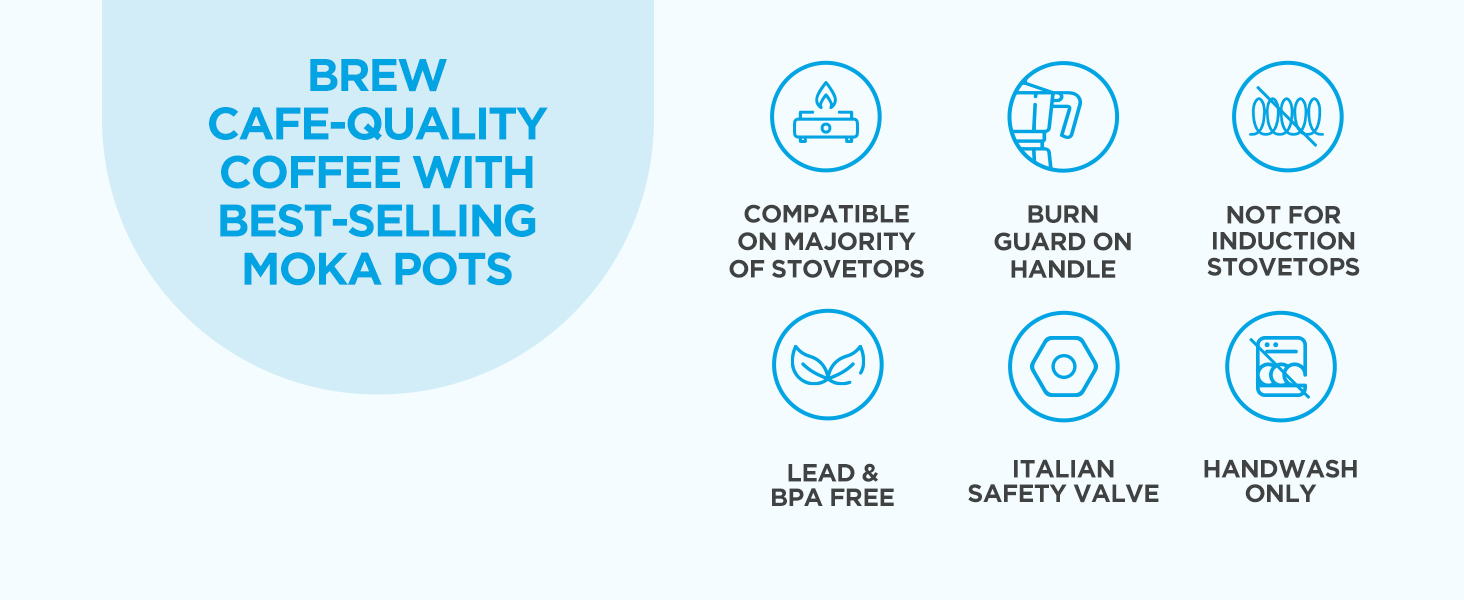 milano moka pot stovetop espresso coffee maker italian cuban coffee percolator grosche brewer