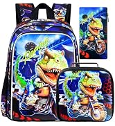 CCJPX 3Pcs Backpack for Boys, 16 Inch Preschool Elementary Kindergarten School Backpacks and Lunc...
