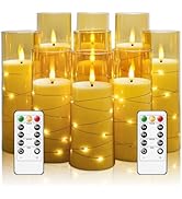 kakoya Flameless LED Candles with Timer 9 Pc Flickering Flameless Candles for Romantic Ambiance a...