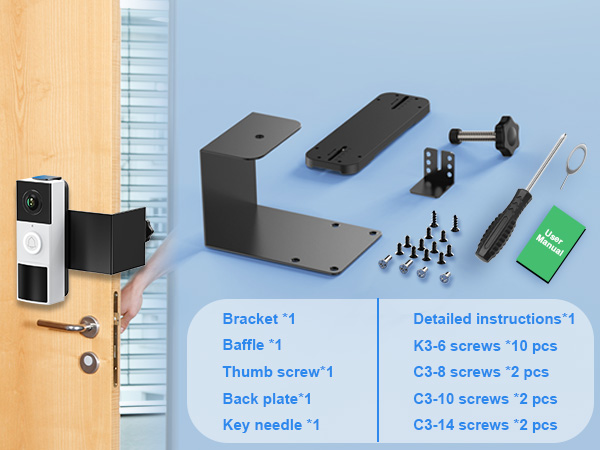 tapo doorbell camera mount anti theft doorbell mount no-drill Adjustable doorbell mounting bracket