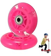 Scooter Replacement Wheels, 2 Pcs LED Flash Wheel 80MM, Mini Maxi Micro Scooter Skate Wheels Flas...