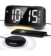 Vibrating Alarm Clock for Heavy Sleepers with Bed Shaker, Extra Loud Buzzer, Dual Alarms, Adjusta...