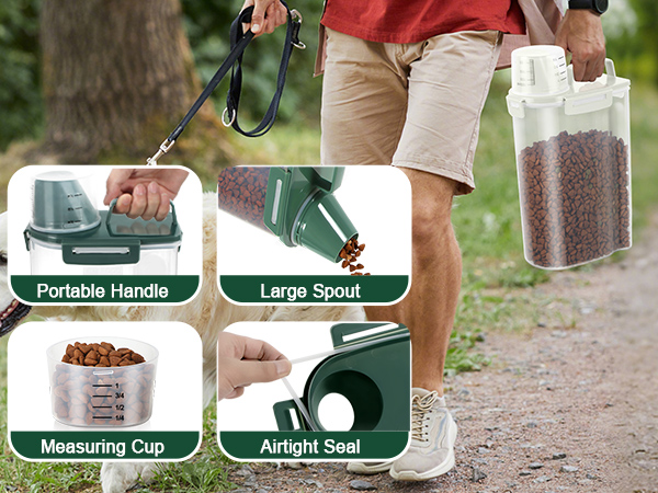 small dog food storage container for travel outdoor feeding cat food bird seed small pet food bin