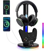 JDGPOKO Controller Charger with RGB Headphone Stand for Xbox Series X|S/One/One X/One S, XSX Cont...