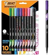 BIC Intensity Fineliner Marker Pen Set, Fine Point Pens (0.4 mm), Assorted Colors, 10-Count Pack,...