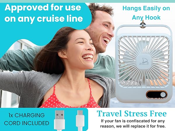 Cruise fan approved Carnival, desk fan for sleeping, nightstand fan, fan for nightstand sleeping