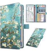 DMLuna Car Registration and Insurance Holder, Leather Vehicle Card Document Glove Box Organizer, ...