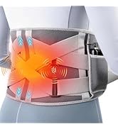 comfheat Cordless Back Heating Pad with Vibration Massage for Pain Relief, Portable Lower Back Ma...