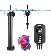 hygger Aquarium Heater 100W,titanium heater with Digital LED Controller and Temperature Probe,Sub...