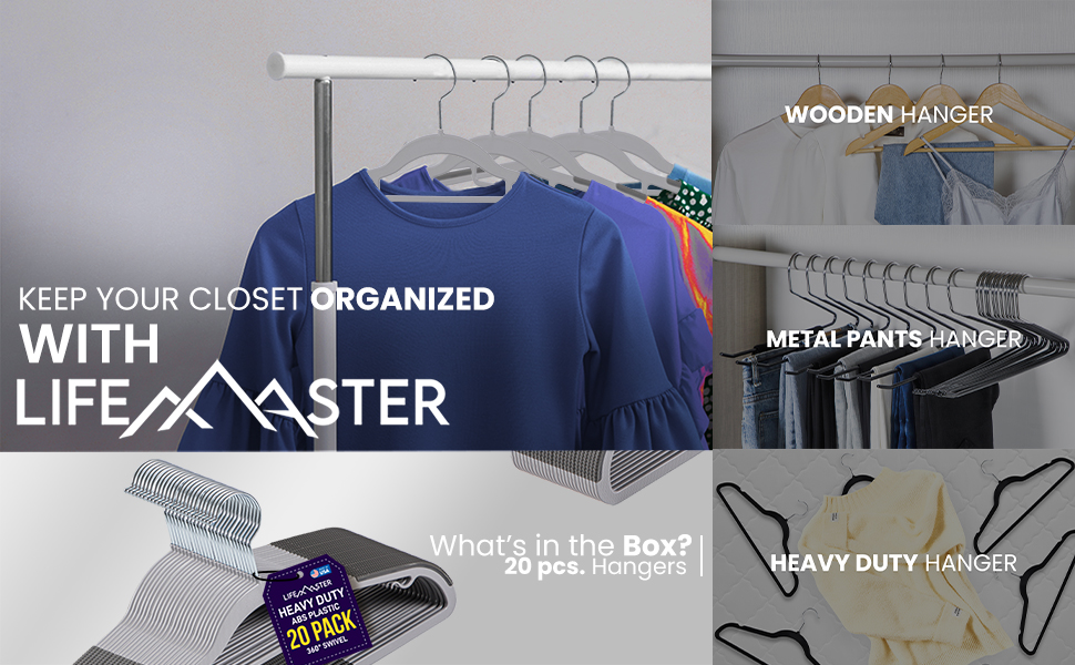 Hangers, Clothes Hangers, Plastic Hangers, Heavy Duty Hanger, Non-slip Hanger