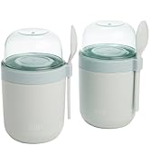 Tasty Travel Snack Cups with Spoons, On-The-Go Snacking, Divided Compartments, Great for Nuts, Ce...