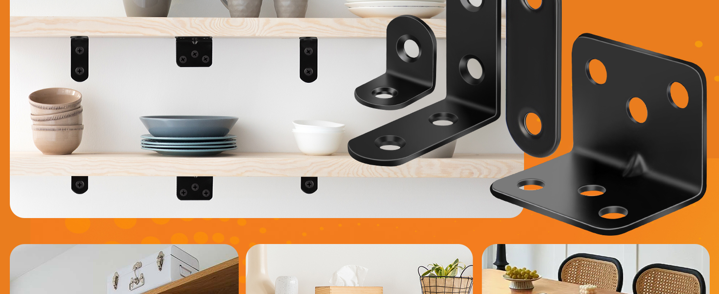 4 Sizes Stainless Steel L Bracket Corner Brace Kit