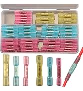 Feggizuli 115pcs Heat Shrink Butt Connectors Kit, Waterproof Butt Splice Terminal Connectors, 3 T...