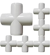 12Pack 3/4Inch Cross PVC Fittings, 4-Way Cross Elbow Pipe Fitting for Building Heavy Duty Furnitu...