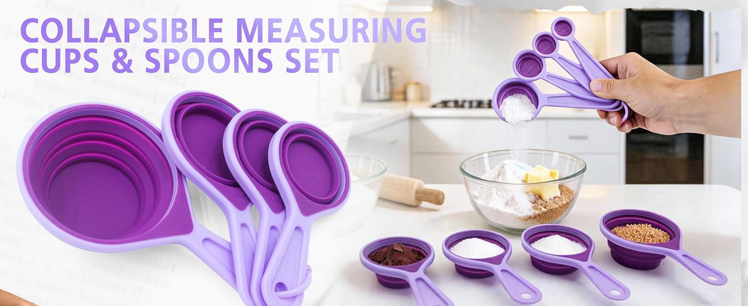 collapsible measuring cups and spoons set,