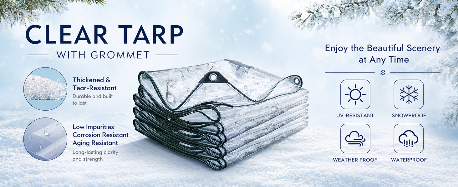 clear tarp with grommets