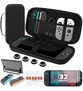 FUNLA Switch2 Case Compatible with Nintendo Switch 2/OLED Accessories Bundle, Slim Switch Carryin...