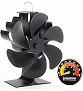 JossaColar Wood Stove Fan Heat Powered Fireplace Fan Non Electric, Thermal Fan for Wood Burning S...