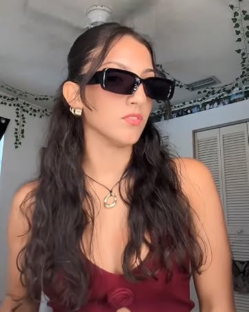 Rectangle sunglasses for women and men thick frame