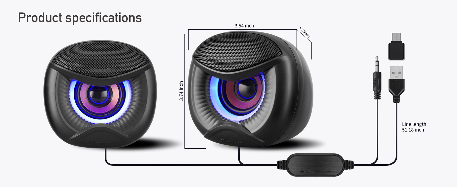 Speaker size and cable length for desktop computer speakers