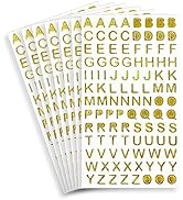 7 Sheets Gold Letter Stickers, Self Adhesive 1 inch Alphabet Graduation Cap Stickers for DIY Craf...