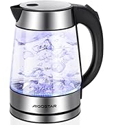 Aigostar Electric Kettle - Glass Electric Tea Kettle 1500W Quickly Boil Water Kettle Electric for...