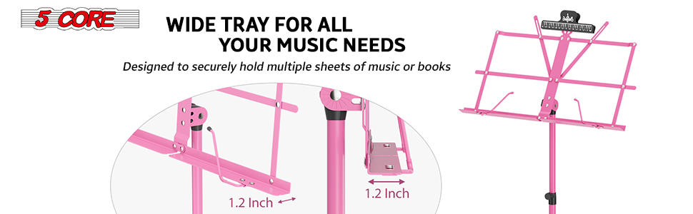 .Music Stand,2 in 1 Dual-Use Folding Sheet Music Stand,Desktop Book Stand