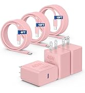45W iPhone 17 16 15 Pro Max Charger Fast Charging 6FT/10 FT/10FT, Super Fast USB C Charger Block ...