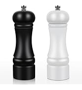 2Pack Wood 6.5 Inches Salt and Pepper Grinder Set and Adjustable Manual Salt and Pepper Mills, wi...