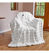 IUUI Electric Heated Blanket Throw 50''x60'',Luxury Faux Rabbit Fur Heating Throw Blankets,Fast H...
