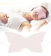 Butterfly-Shaped Silk Sleep Mask for Women - Pink Ultra-Soft Light Blocking Eye Cover with Elasti...