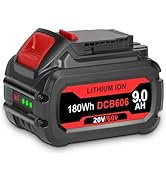 KUNLUN 9.0Ah 20V/60v DCB606 Battery for De Walt 60v MAX Battery DCB204 DCB205 DCB609 DCB612 DCB60...