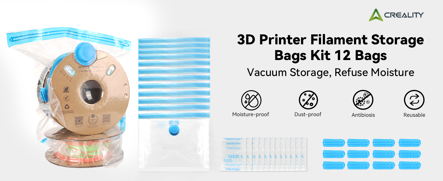 3D Printing Filament Storage Kit Storage Sealing Bag Dust Proof Humidity Resistant Keep Filament Dry